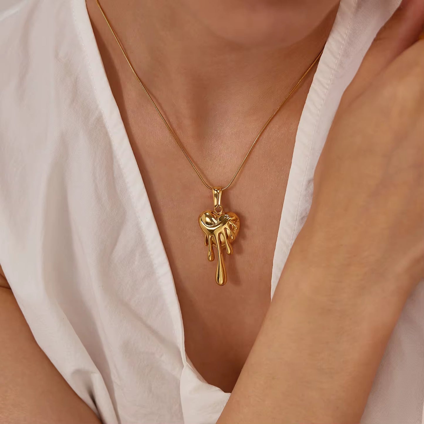 Lava Heart Pendant Necklace