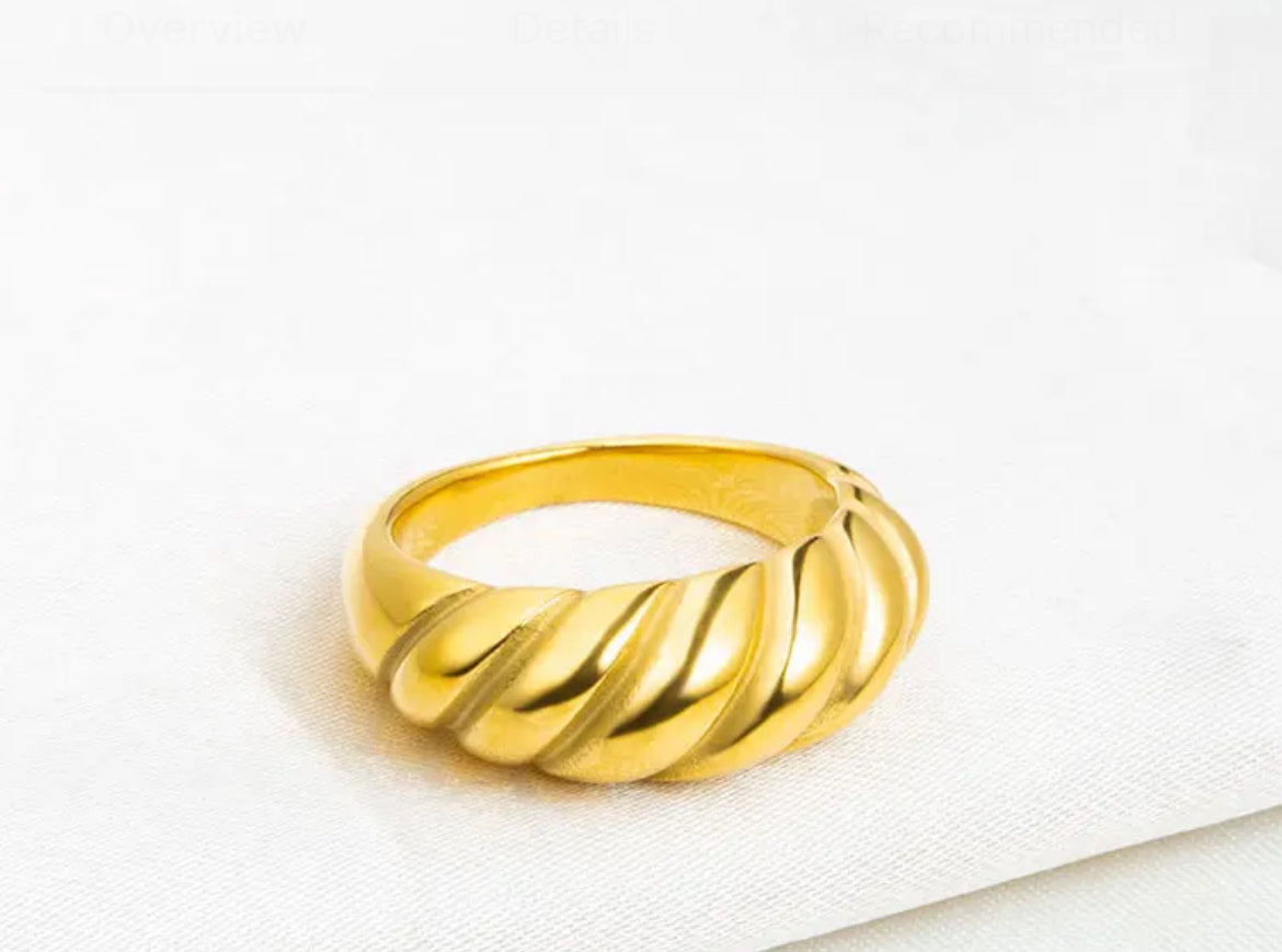 Thick Chunky Croissant Dome Ring