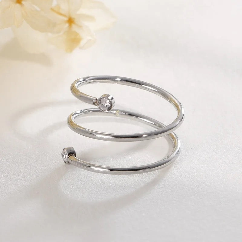 Spiral Ring With Stone
