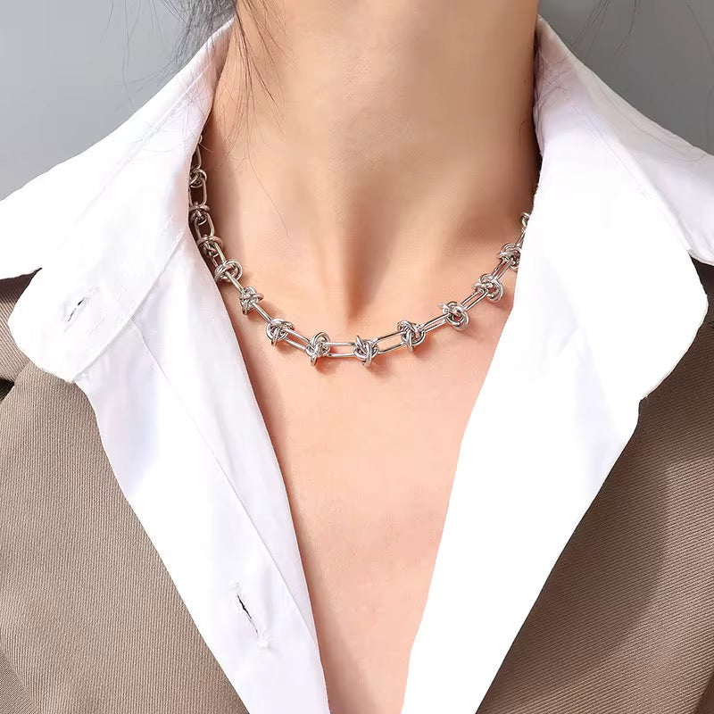 Linked Knot Chain Necklace