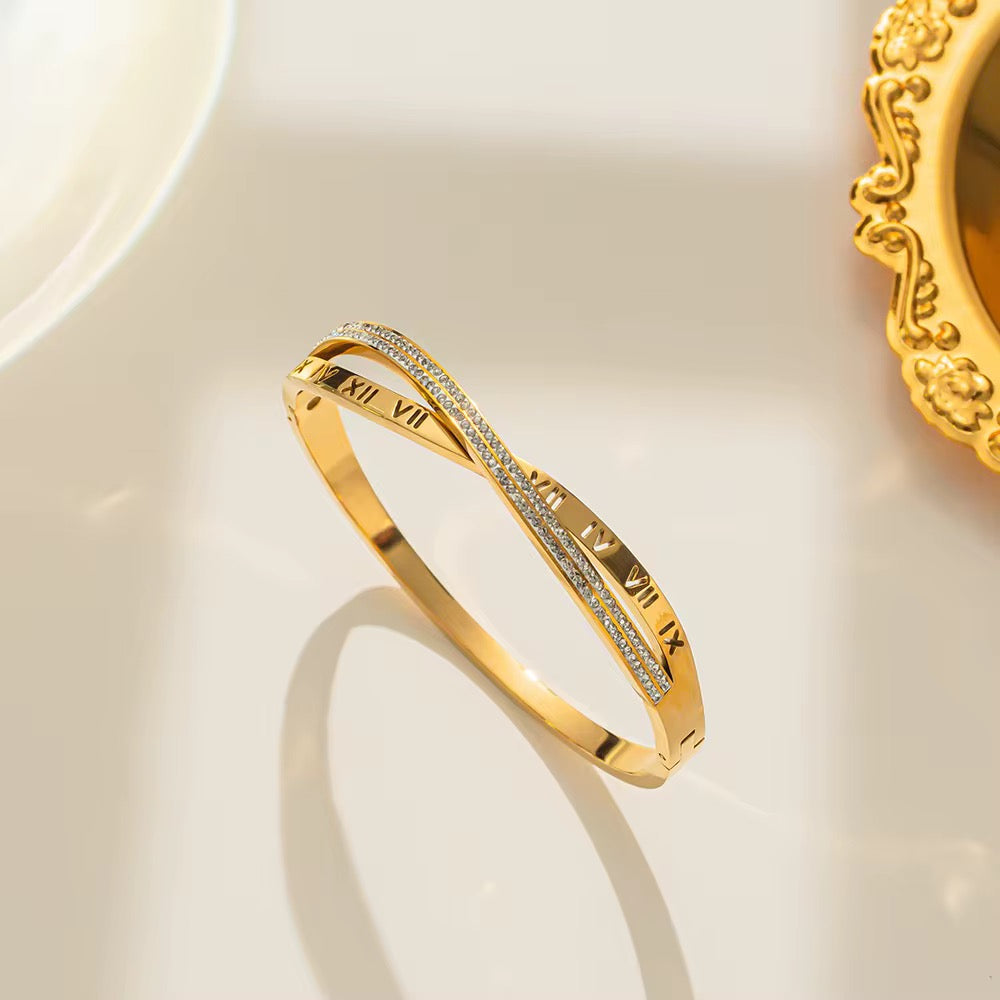 Roman Cross Bling Bangle