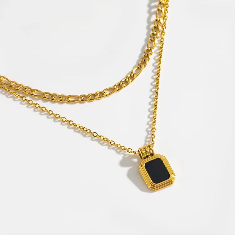 Noir Double Chain Necklace
