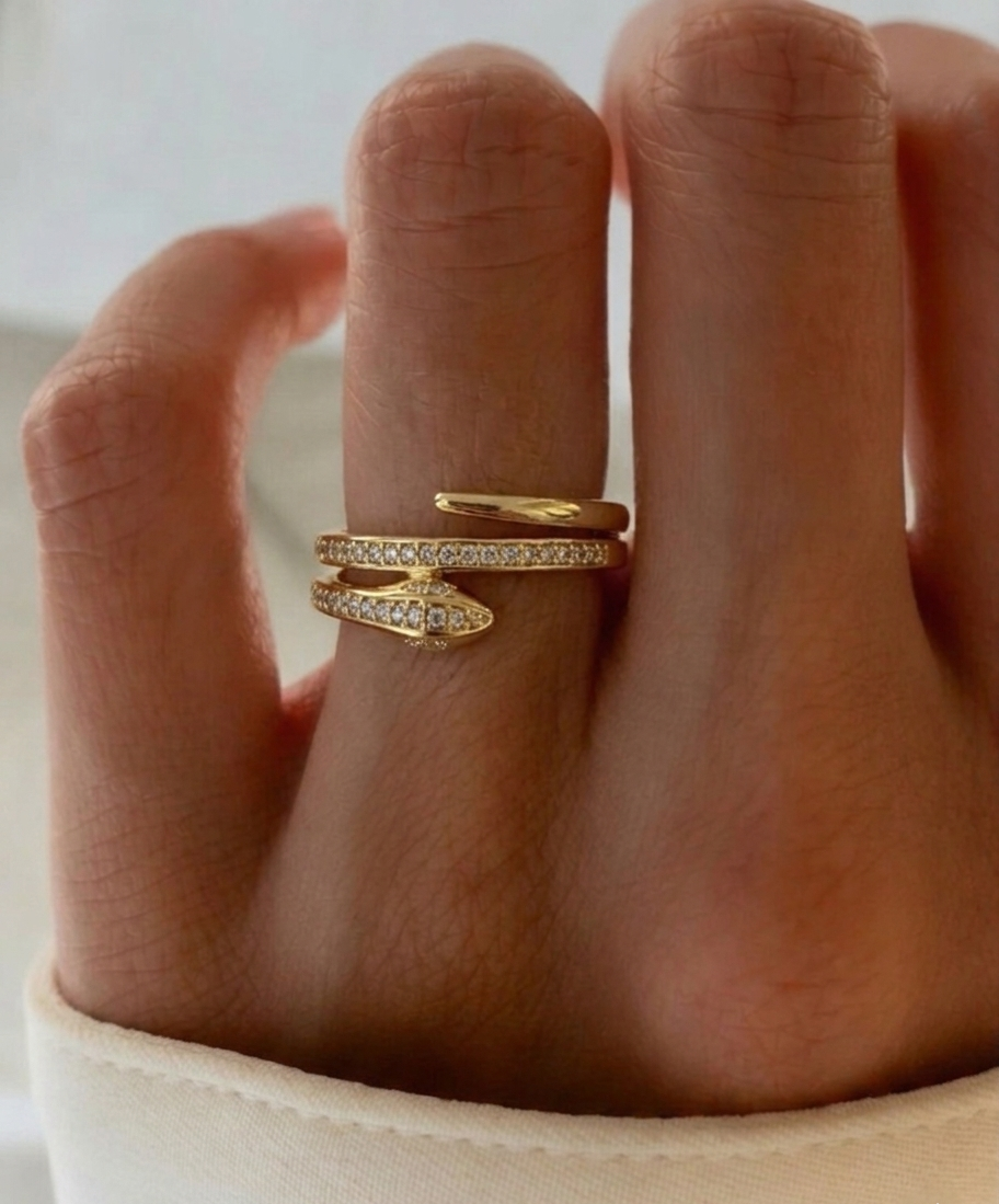 Glammed Snake Ring