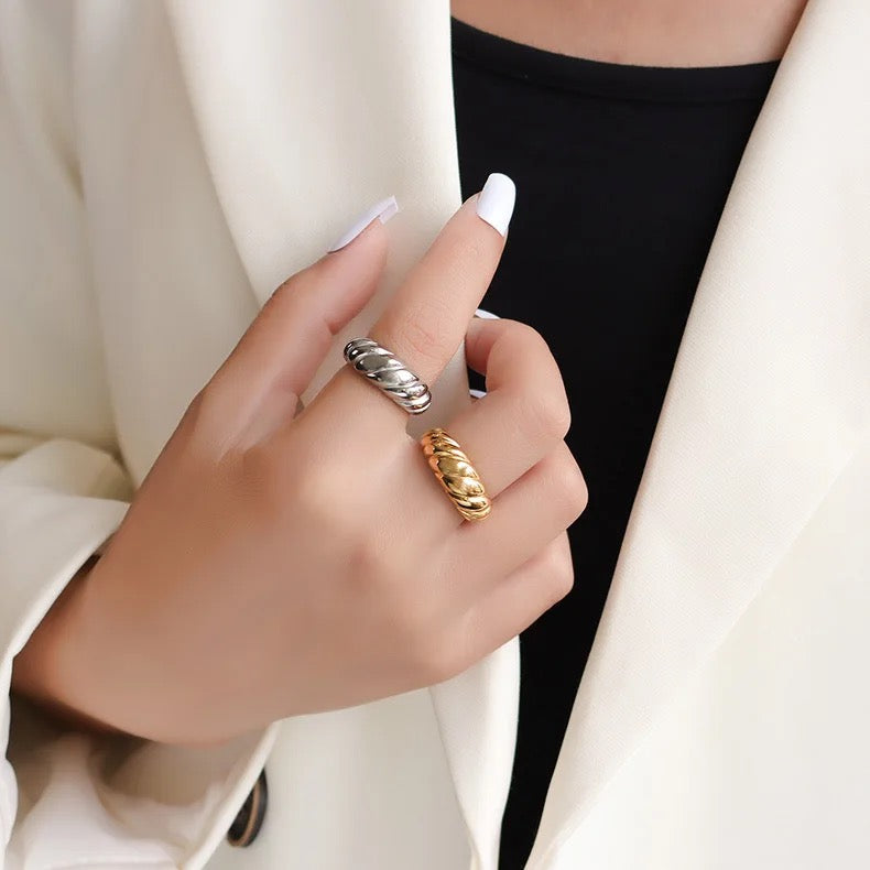 Thick Chunky Croissant Dome Ring
