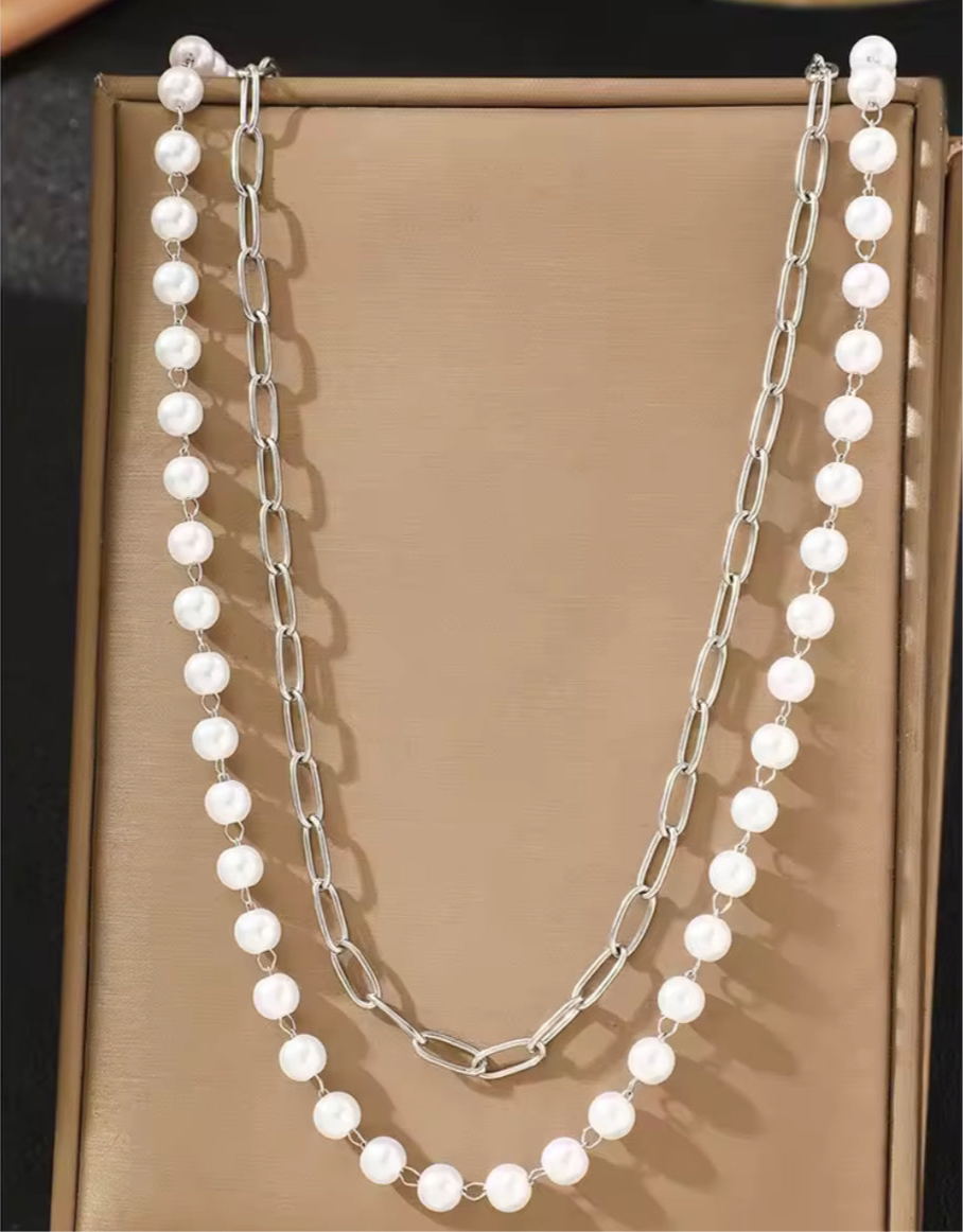 Oval Pearl Set Belly Chain
