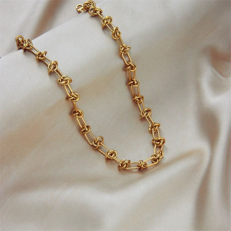 Linked Knot Chain Necklace