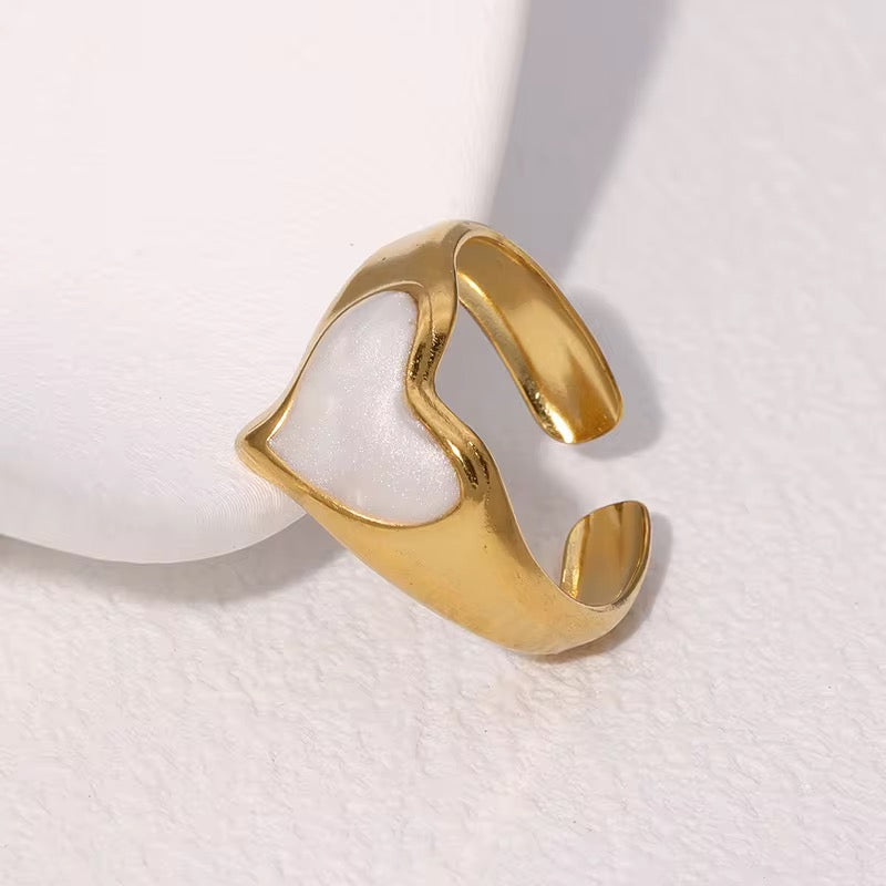 Adjustable Pearl Love Ring