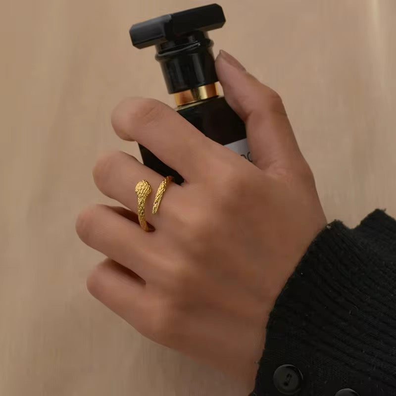 Adjustable Scaled Snake Ring