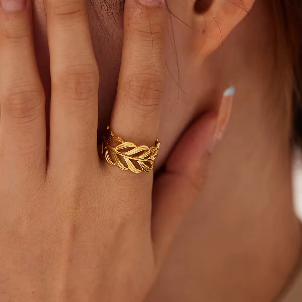 Open Leaf Ring