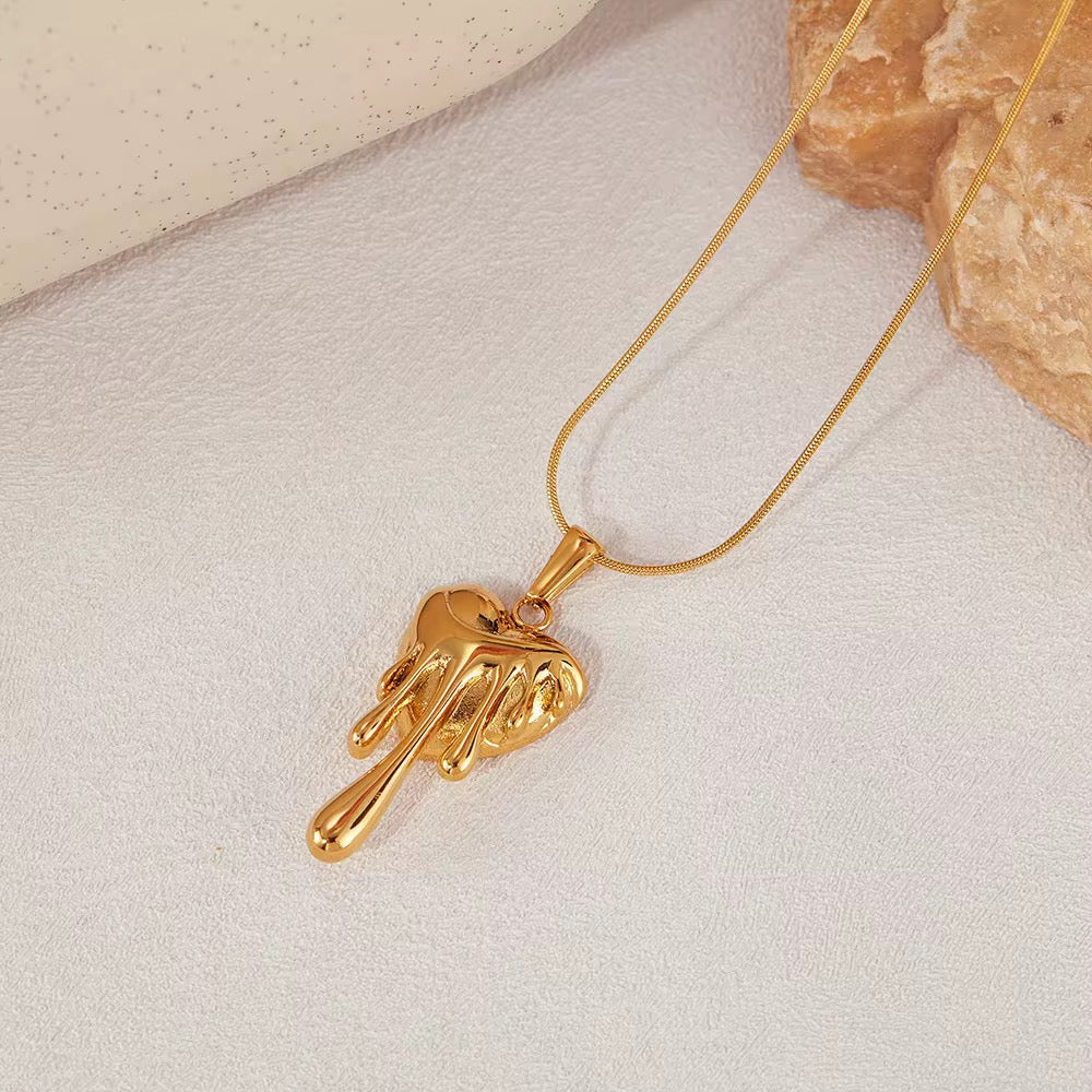 Lava Heart Pendant Necklace