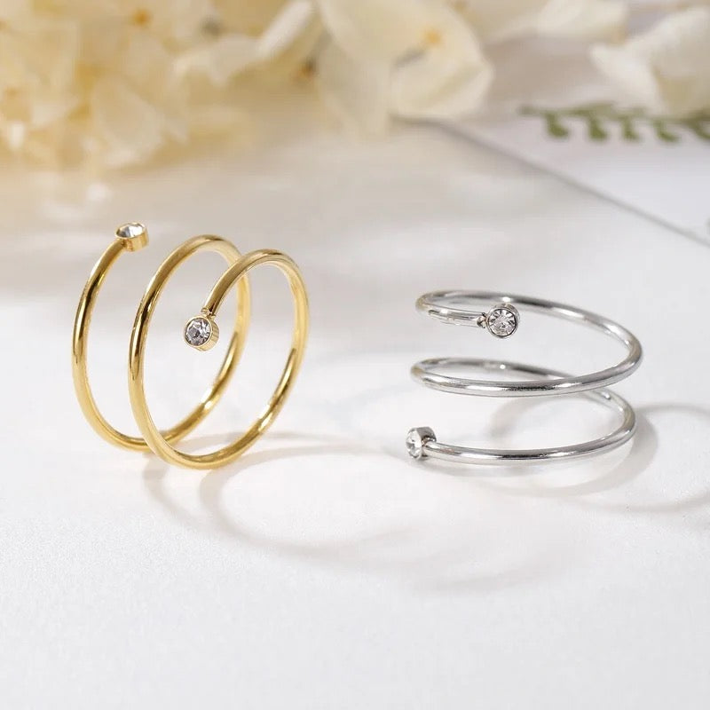 Spiral Ring With Stone