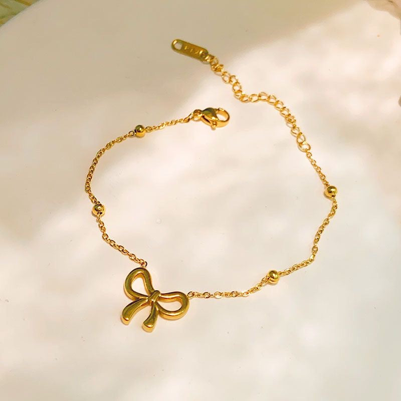 Minimal Bow Beaded Bracelet