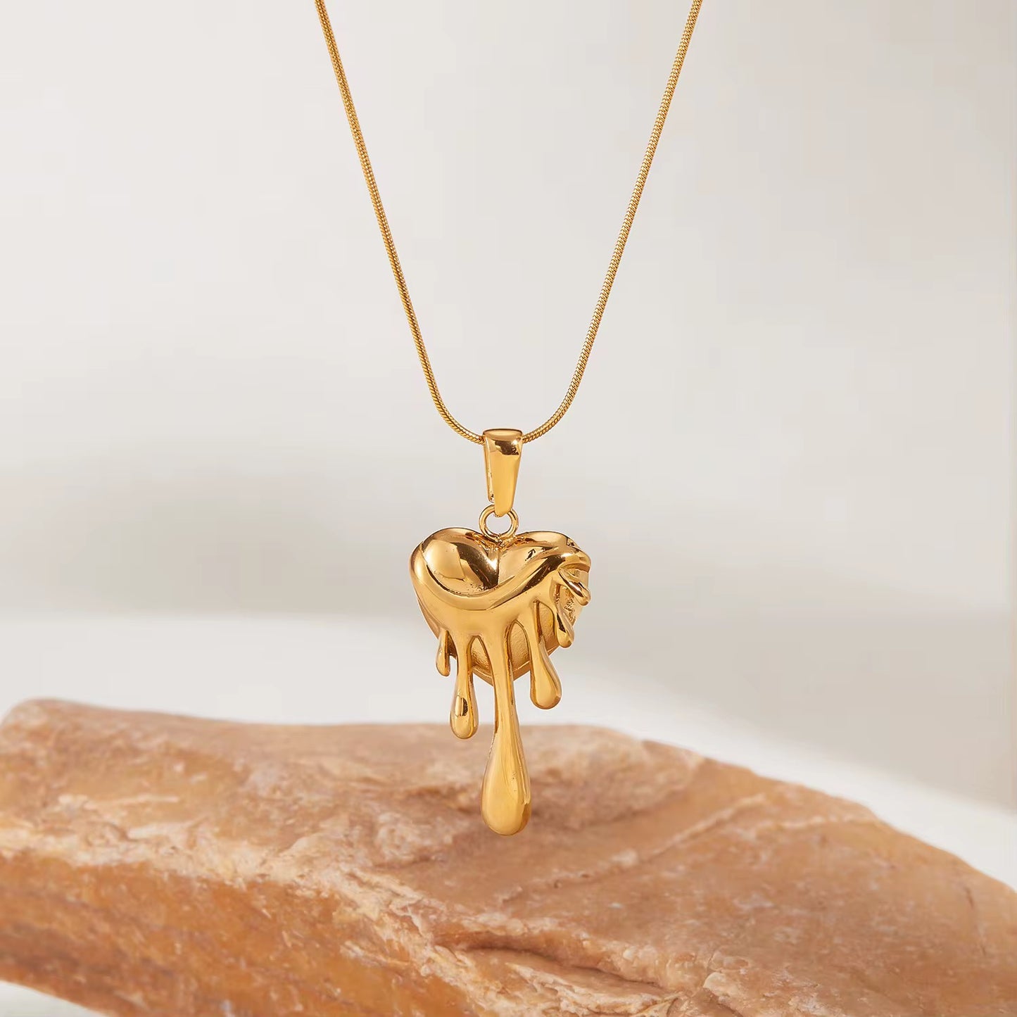 Lava Heart Pendant Necklace