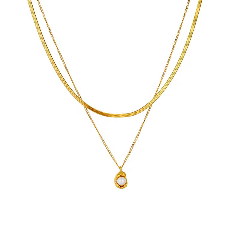Pearl Whisper Snake Necklace