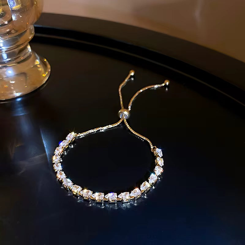 Zircon Pearl Adjustable Bracelet