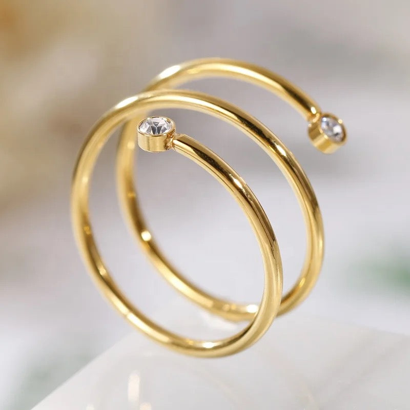 Spiral Ring With Stone