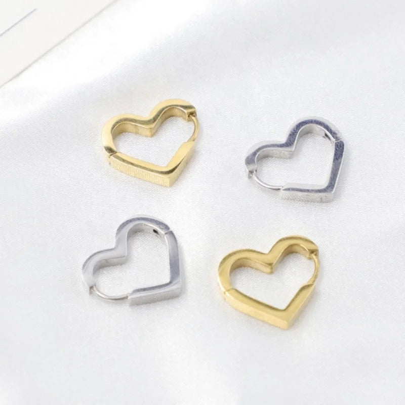 Mini Heart Shaped Hoop Earring