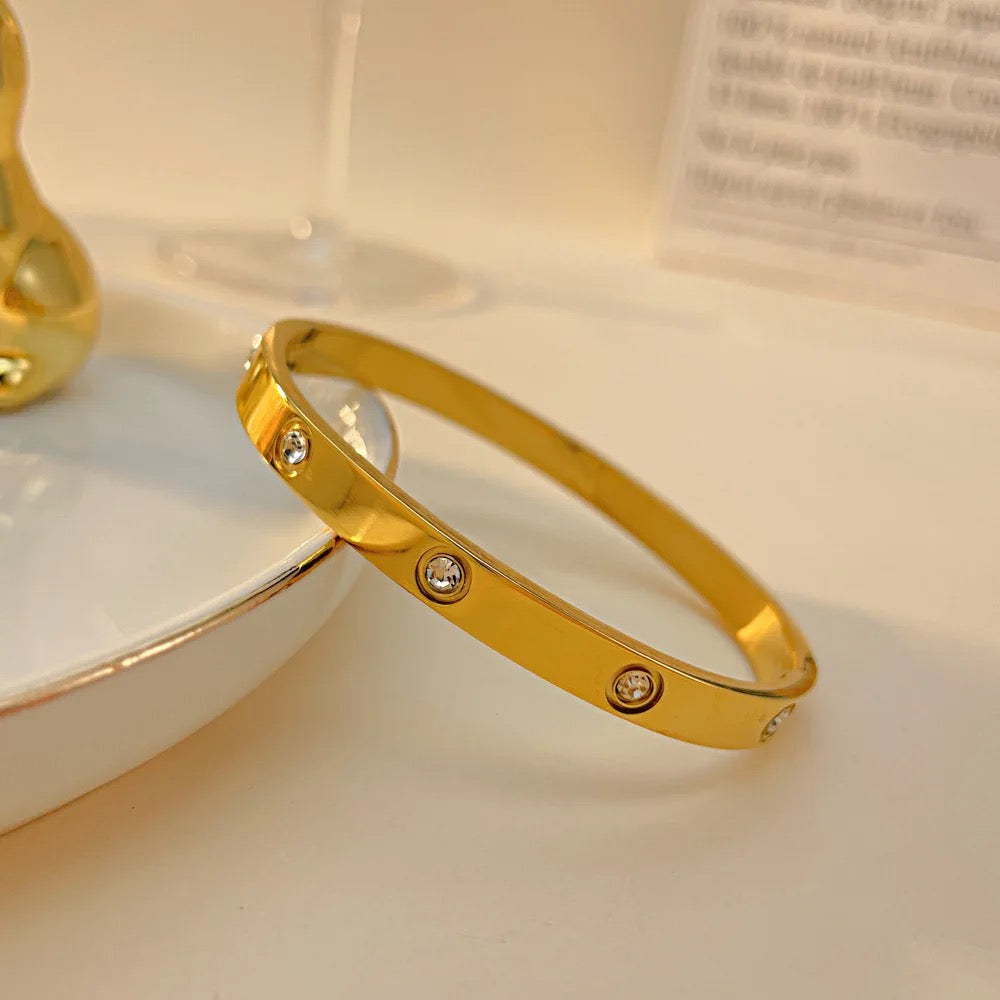 Love Zircon Bangle Bracelet