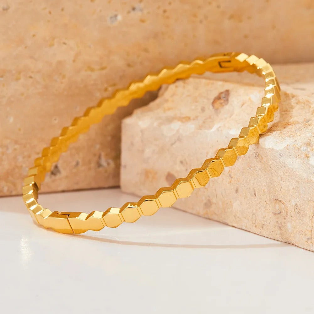 Honeycomb Geometric Bangle