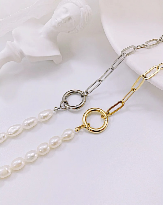 Elegant Circle Pearl Beaded Bracelet