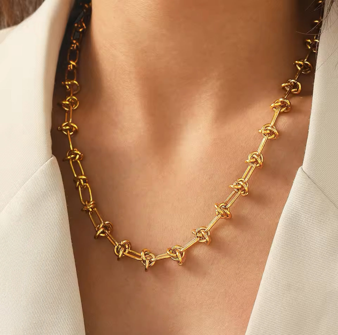 Linked Knot Chain Necklace