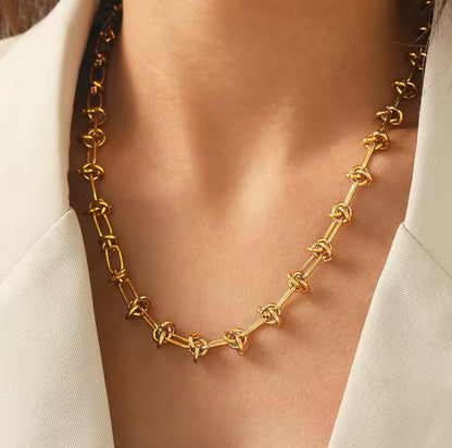 Linked Knot Chain Necklace