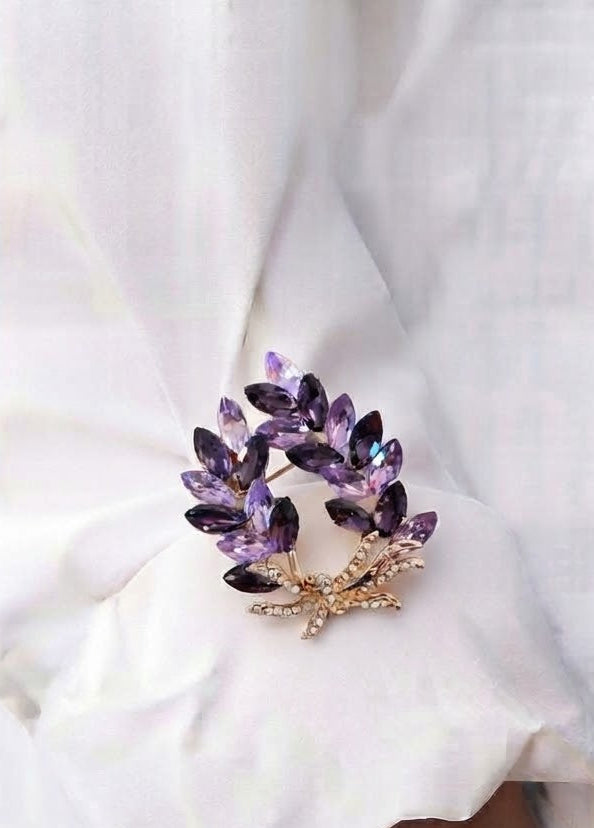 Purple Crown Brooch