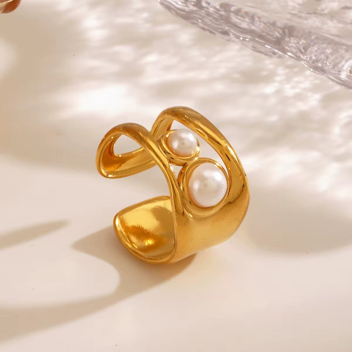 Wide Pearl Ring
