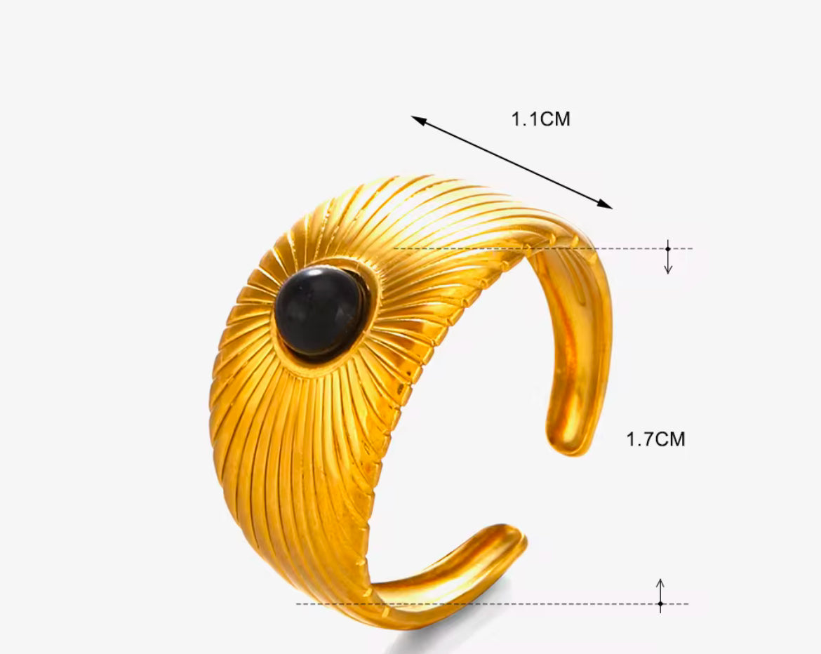 Adjustable Sun-ray Stone Rings