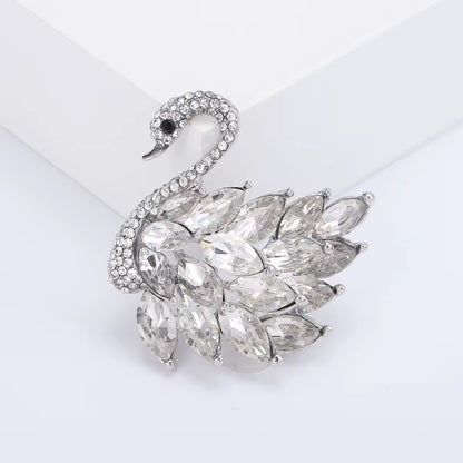 Crystal Swan Brooch