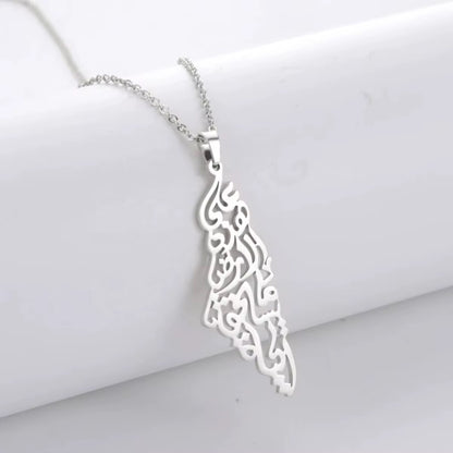 Palestine Map Necklace