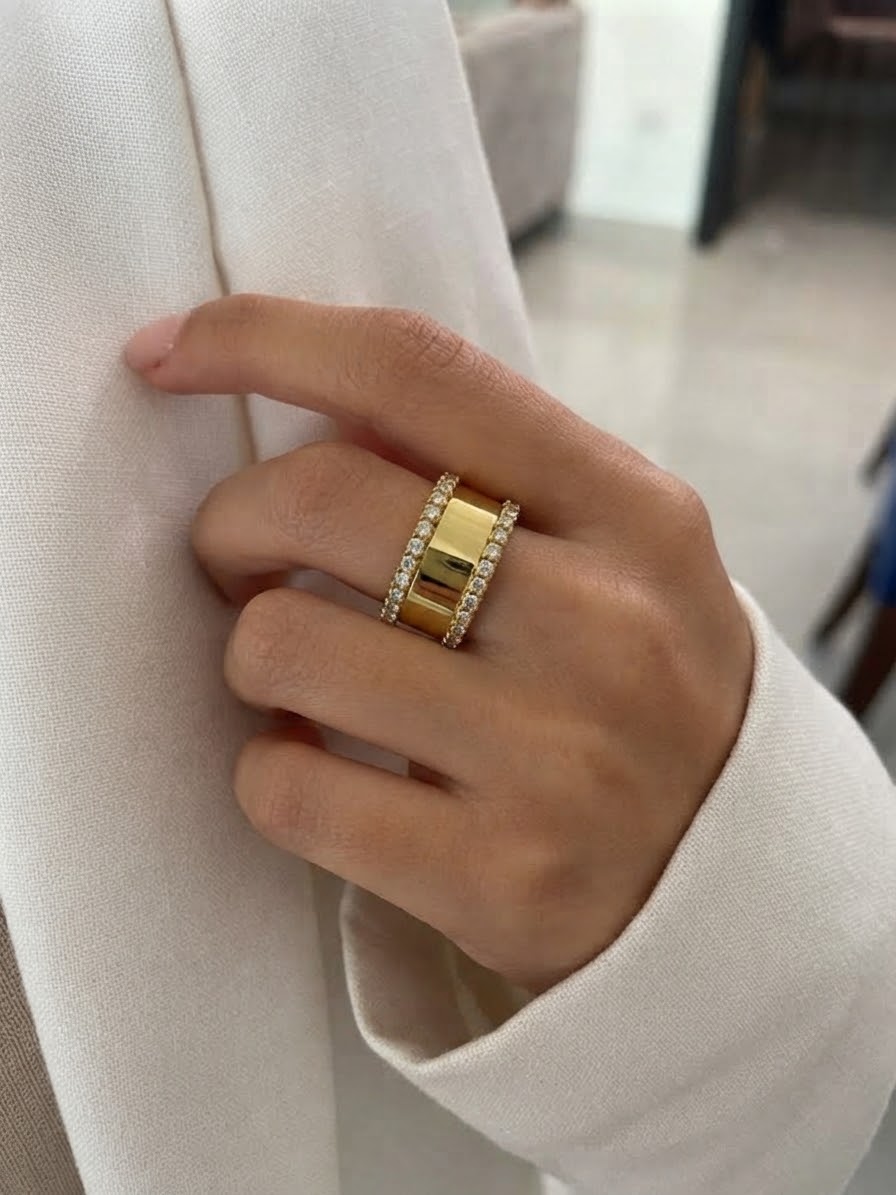Glammed Block Ring