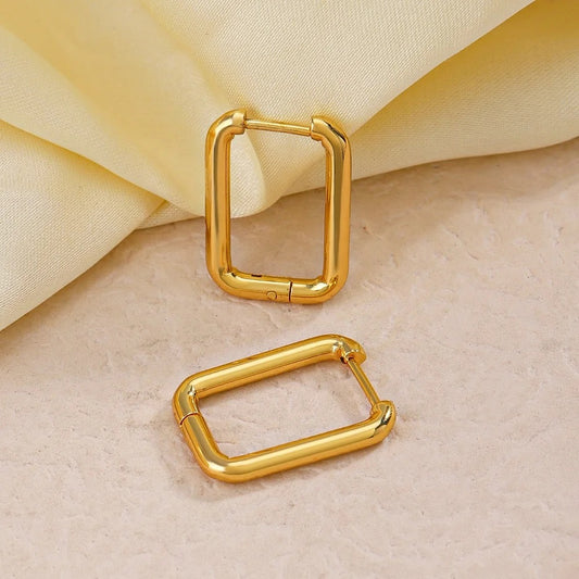 Rectangular Huggie Hoop Earring