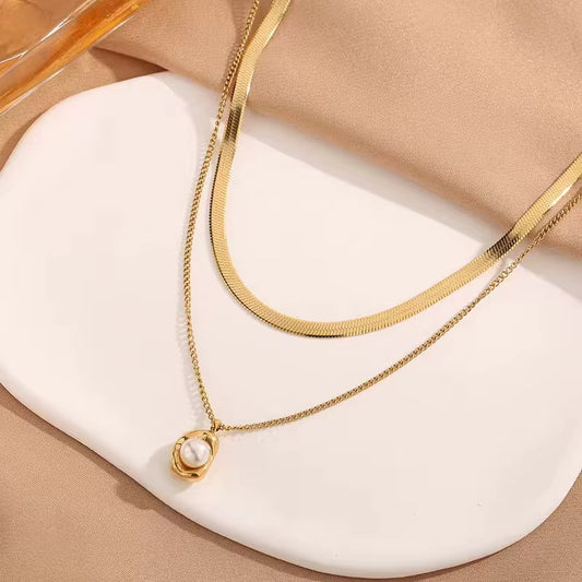 Pearl Whisper Snake Necklace