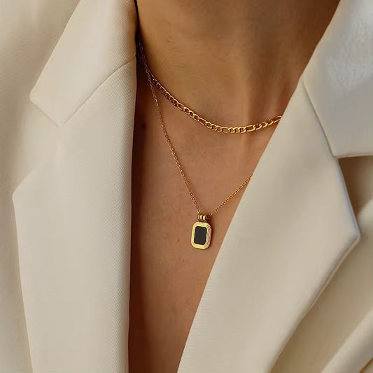 Noir Double Chain Necklace
