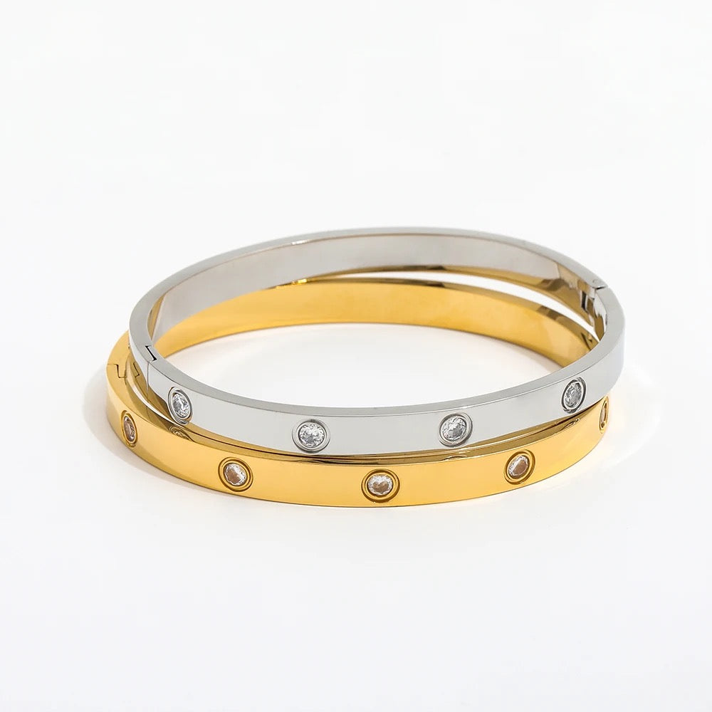 Love Zircon Bangle Bracelet