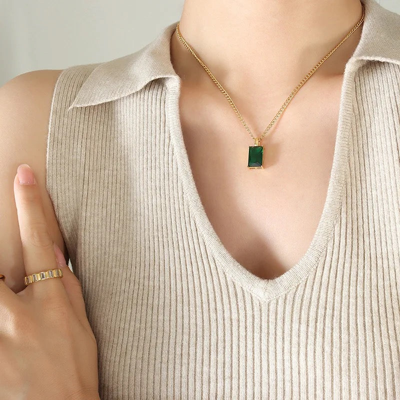 Emerald Pendant Necklace