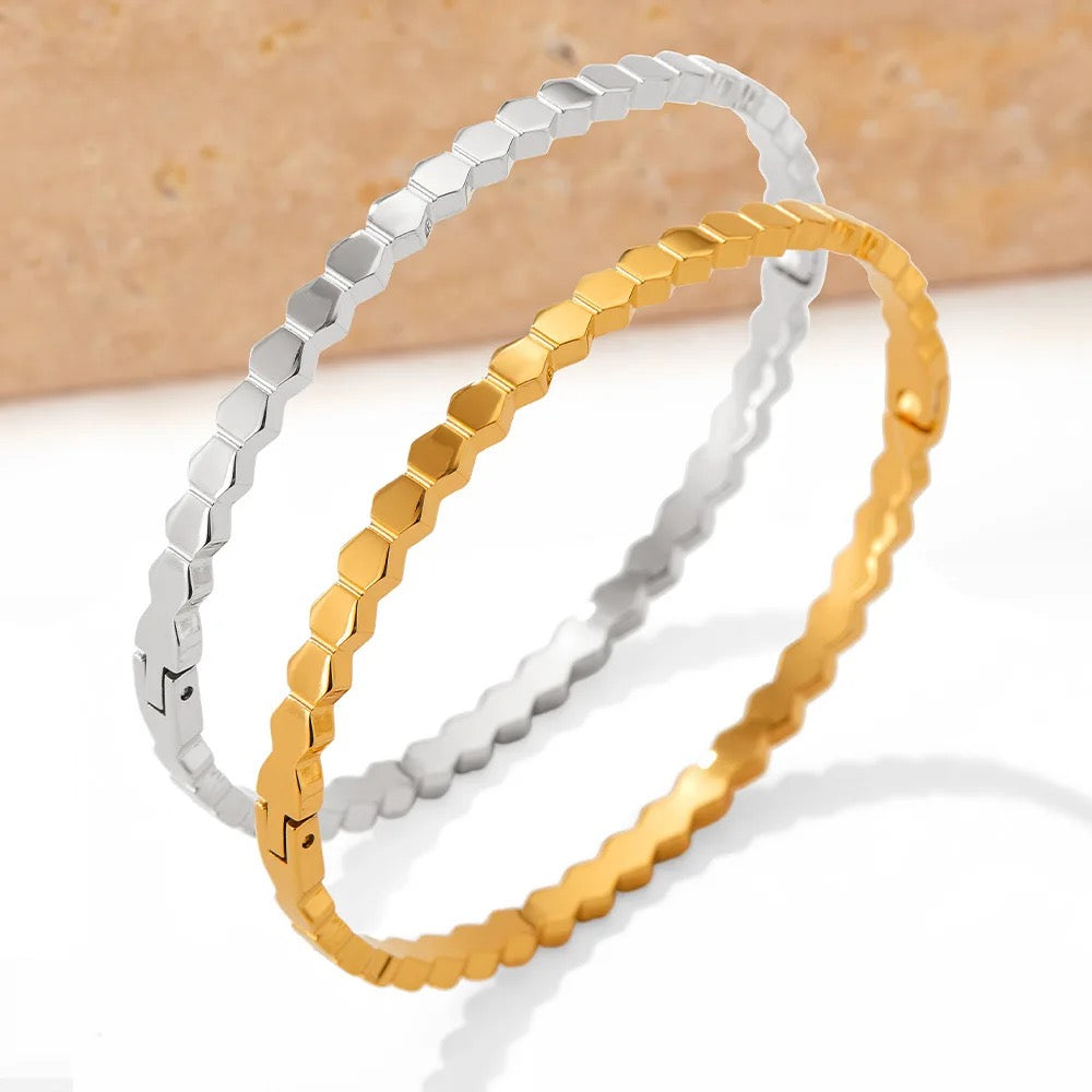 Honeycomb Geometric Bangle