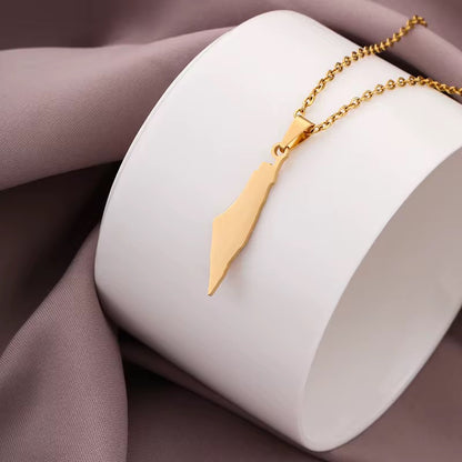Minimal Palestine Map Necklace