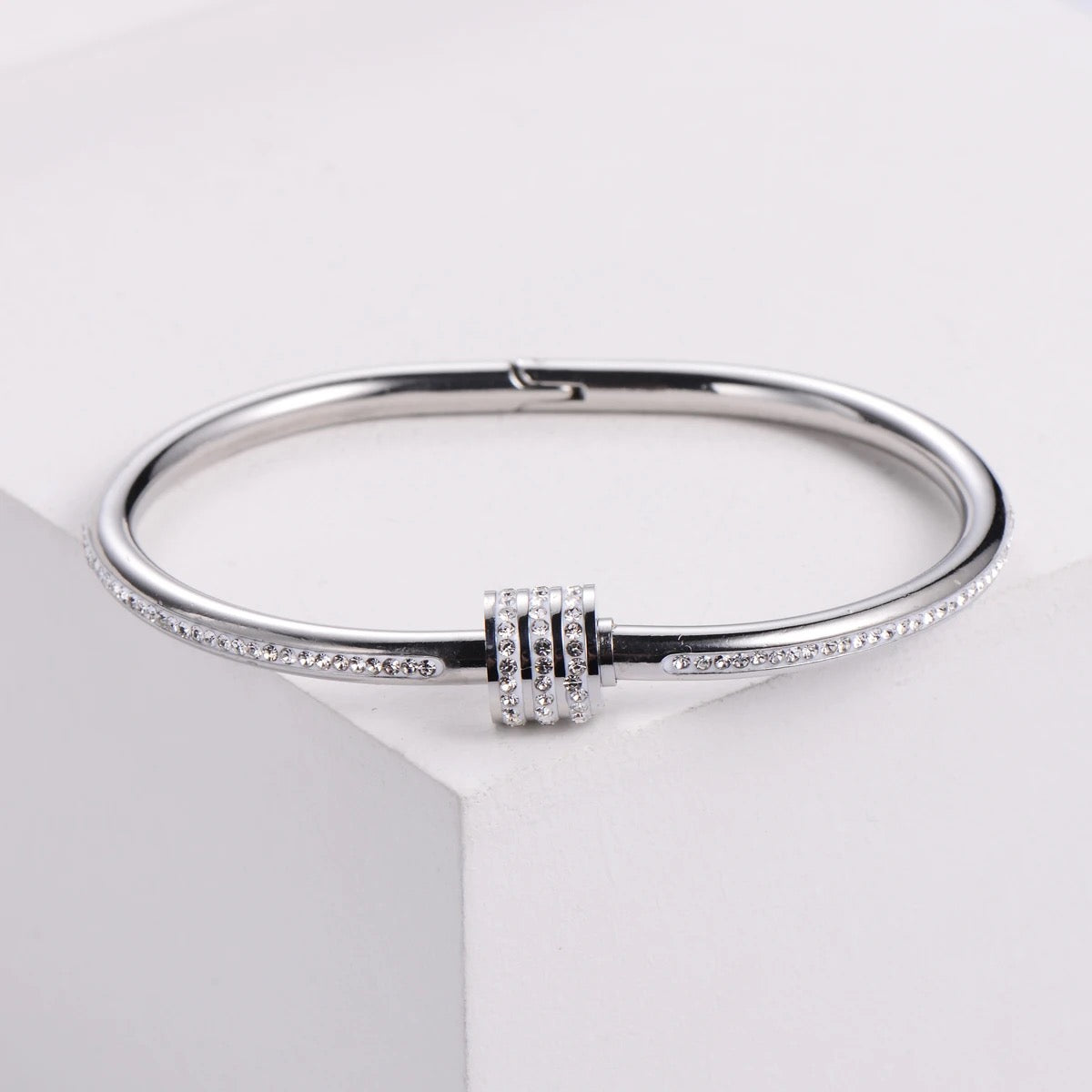 Rhinestone Charm Bangle