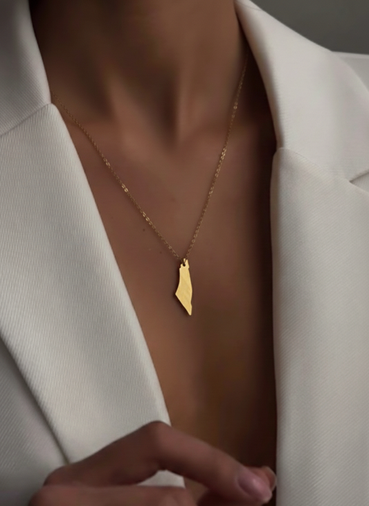 Minimal Palestine Map Necklace