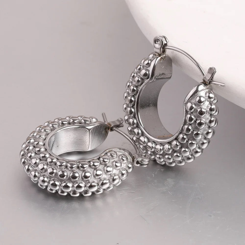 Small Beads Retro Hoop Earrings