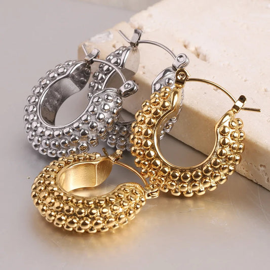 Small Beads Retro Hoop Earrings