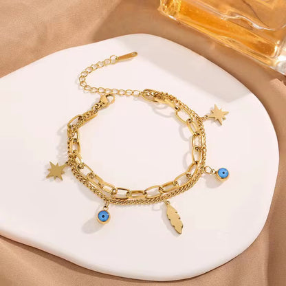 Dark Blue Charm Chain Bracelet