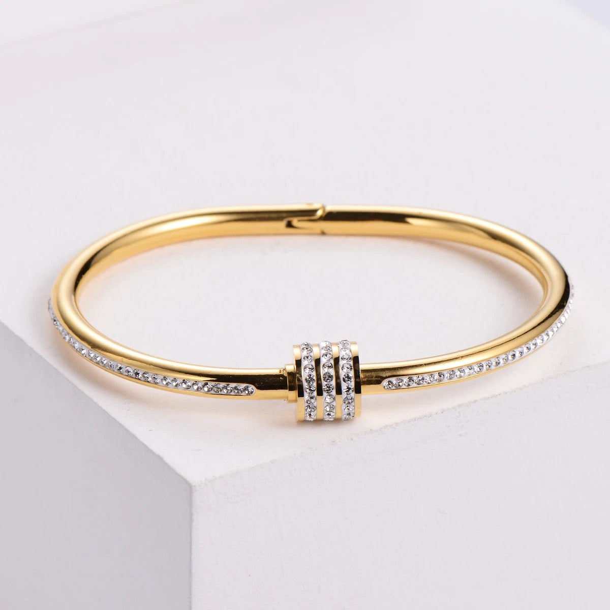 Rhinestone Charm Bangle