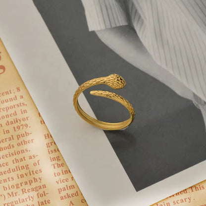 Adjustable Scaled Snake Ring