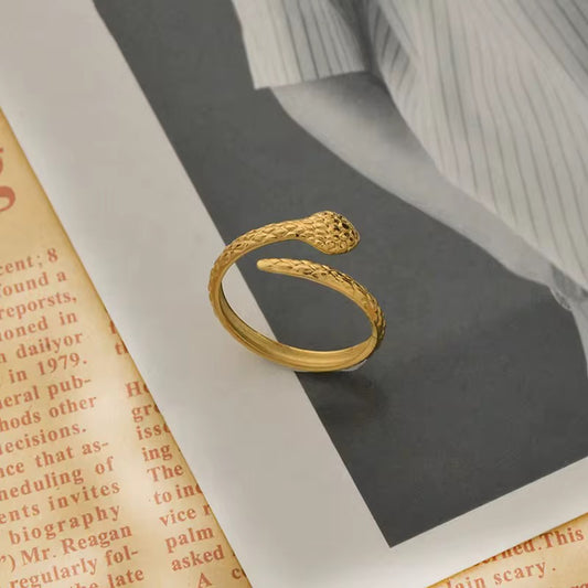 Adjustable Scaled Snake Ring