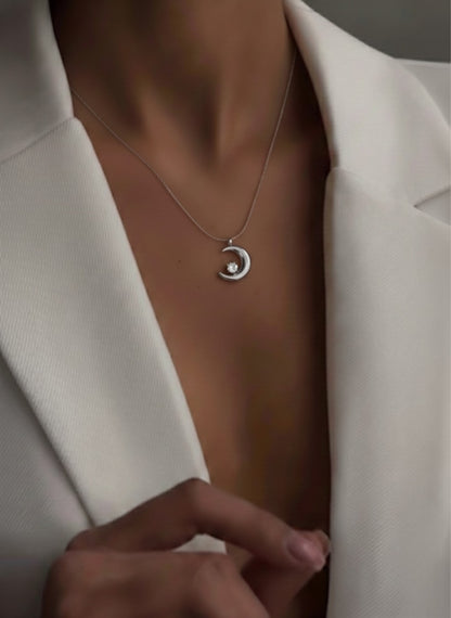 Zirconia Moon Pendant