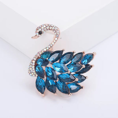 Crystal Swan Brooch