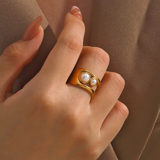 Wide Pearl Ring